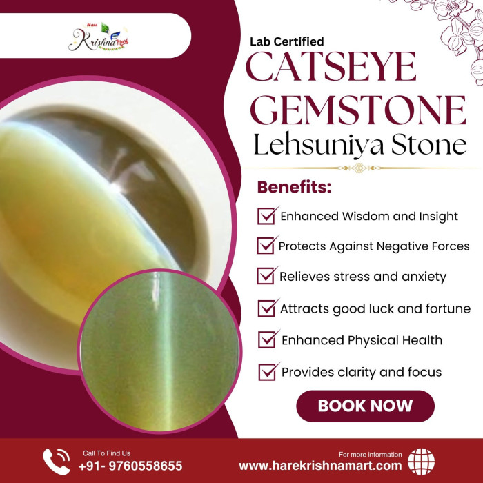 Certified Cats Eye Gemstone:  Cats Stone Price & Benefits