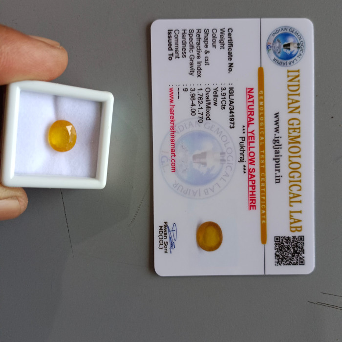 Certified Yellow Sapphire Stone (Yellow Pukhraj Stone Price & Benefits)